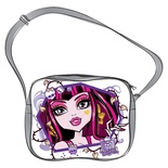 84980 Сумка молодежная "Мonster high" кожзам серебро 32,5*13,5*26,5 см