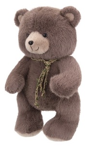 Мишка коричневый с плетеной ленточкой, 35 см