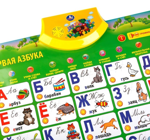 Обучающий плакат "Чебурашка" на бат.