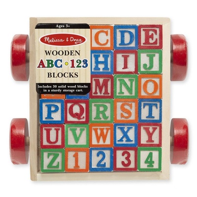 Деревянные кубики с тележкой "ABC" (30 шт.)