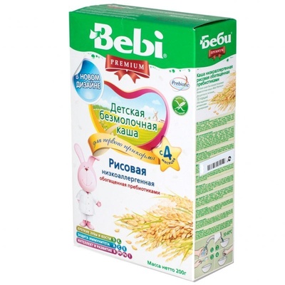 Каша Беби рис низкоалергенный с пребиот.   4мес.