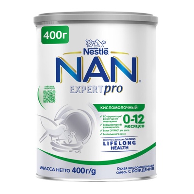 Нан кисломолочный 0-12 мес 400г/12  (БЗМЖ)
