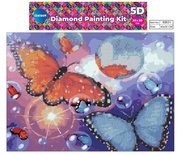 89631 Алмазная мозаика 5D "Бабочки" 30х40см
