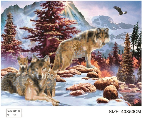 87114 Алмазная мозаика "Волки" 40*50 см