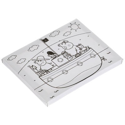 Холст "Свинка Пеппа" для росписи 15*20 см (6 красок+кисть)