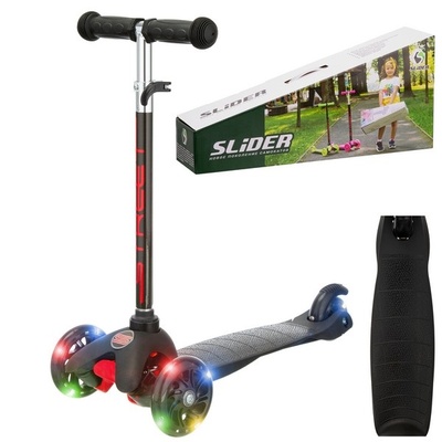 Самокат 3-колесн. колеса PU со светом, размер: 57*25*68 см, черный