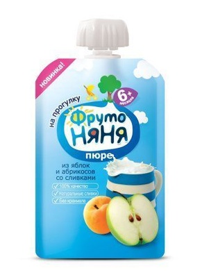 (БЗМЖ) Пюре Фруто Няня сливки, яблоко, абрикос 90г