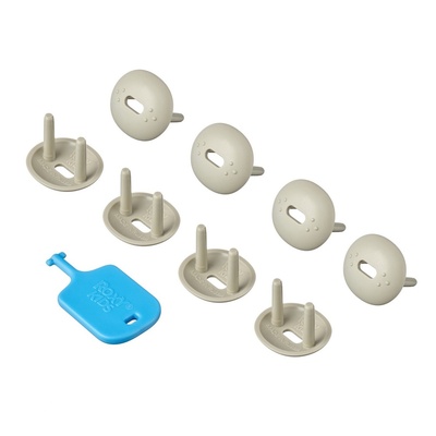 Заглушки д/розеток, 8 шт., графит