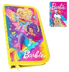 90170 Пенал корпусный "Барби", размер 19*11 см, на молнии, 1 отделение, полиэстер