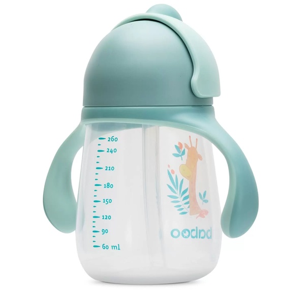 Кружка -поильник с трубочкой 260 мл. зел. Safari