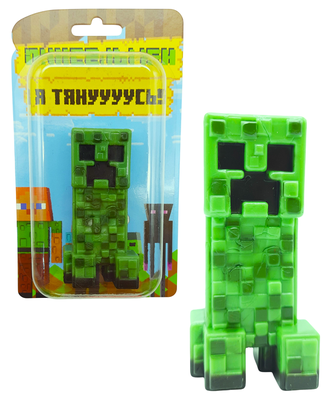 Тянущаяся игрушка "Майнкрафт" злобный Крипер 9 см, блистер,1/3