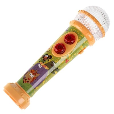 Микрофон "Зебра в клеточку" 30 песен, звуков. свет.