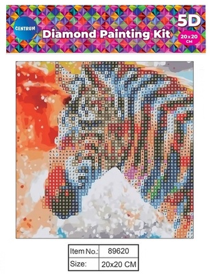 89620 Алмазная мозаика 5D "Зебра" 20х20см