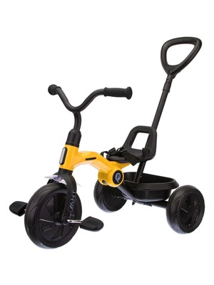 Велосипед 3-х колесн. с ручкой управ. скл. механизм, EVA колеса, желтый