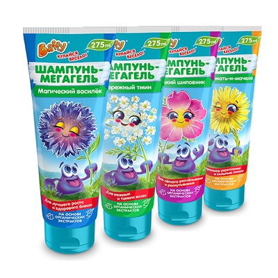 Шампунь-мегагель детский серии "Flower Story" 