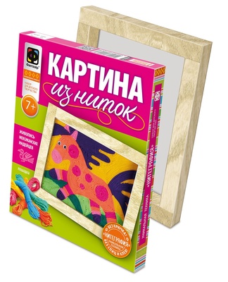 409002 Картина из ниток Лошадка