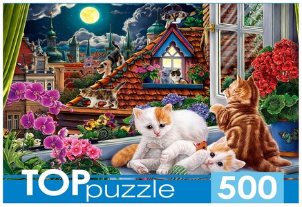 Пазлы 500 эл. "Котята на крыше"