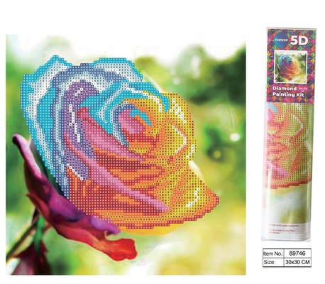89746 Алмазная мозаика 5D "Роза" 30х30см