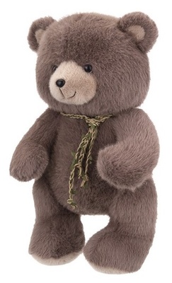 Мишка коричневый с плетеной ленточкой, 35 см