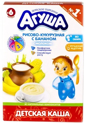 (БЗМЖ) Каша Агуша молоко,рис,кукуруза,банан 200г