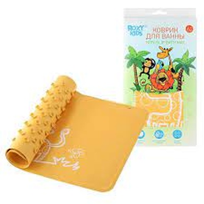 Коврик для ванны антискользящий резиновый  ROXY-KIDS 34х58 см желтый