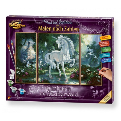 Триптих "Единорог в сказочном лесу" 50х80 см