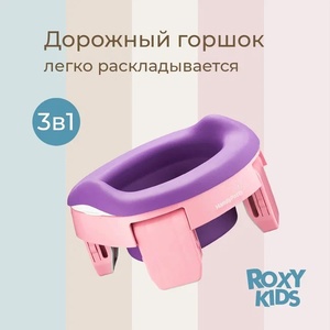 Горшок дорожный HandyPotty (розовый) и универсальная вкладка для горшка (фиолетовая)