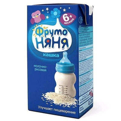 (БЗМЖ) Пюре Фруто Няня каша молоко, рис 0,2л.
