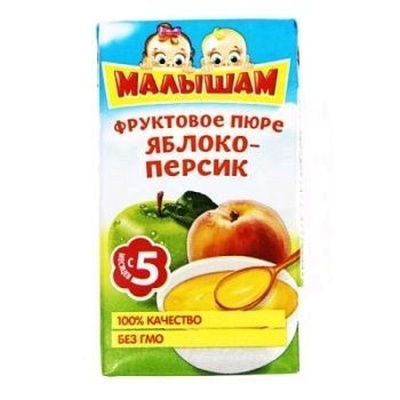 Сок Малышам яблоко, персик 0,125 л.