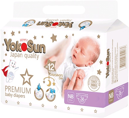 Подгузники "Yokosun" PREMIUM NB 0-5 кг. (36 шт.)/8