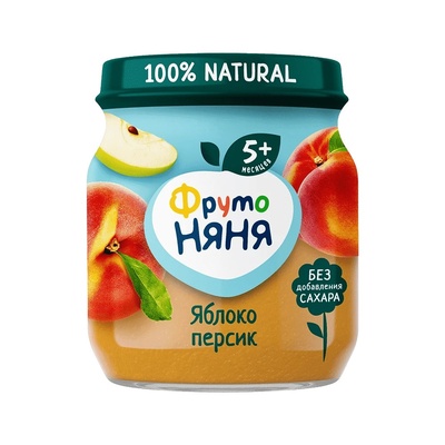 Пюре BEBI PREMIUM Яблоко, персик м/у 90 гр/10