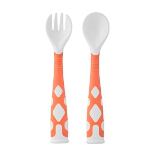 Ложка и вилка гибкие, оранжевый