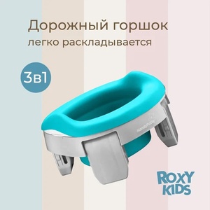 Горшок дорожный HandyPotty (серый) и универсальная вкладка для горшка (мятная)