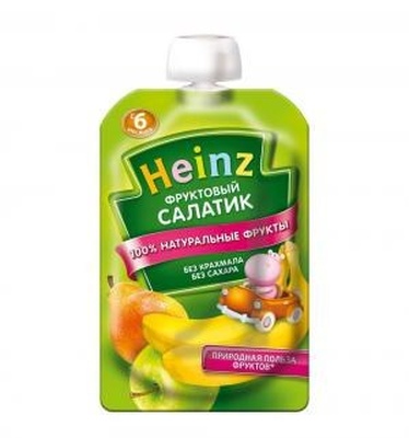 Пюре Хайнц фруктовый салатик 100г пауч