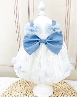 2 Платье с голубым бантом 