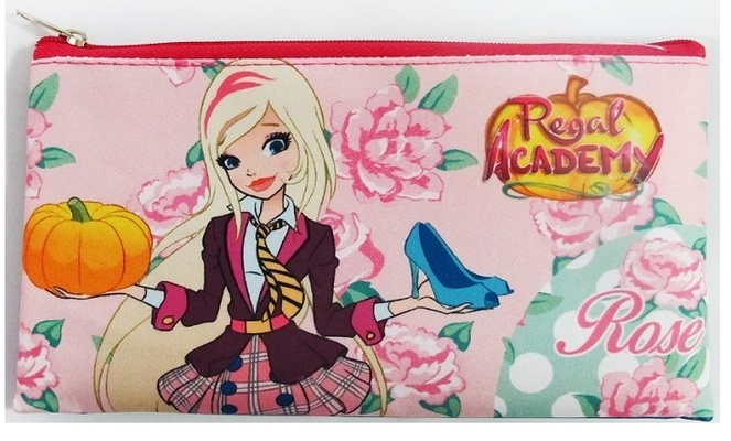 87801 Пенал плоский "Королевская академия", размер 19*10 см, на молнии, полиэстер, 600 ден 