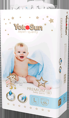 Подгузники-трусики  "Yokosun" PREMIUM L 9-14 кг. (44 шт.)/4