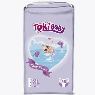 Подгузники-трусики TokiBABY XL (12 +) 36 шт.