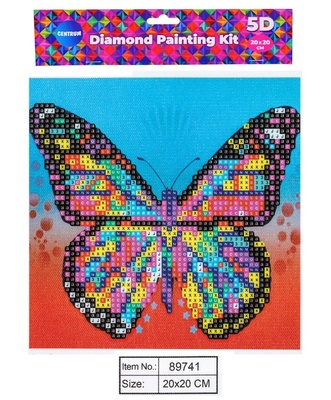 89741 Алмазная мозаика 5D "Бабочка" 20х20см