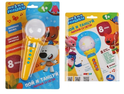 Микрофон Ми-Ми-Мишки 8 песен.сказка,аплодисменты.блист.бат.