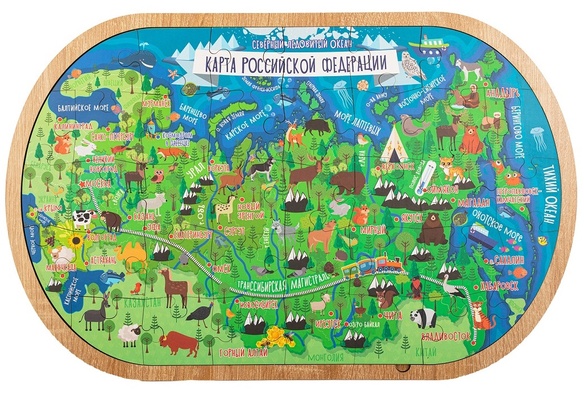 Пазл деревянный "Карта Российской Федерации"