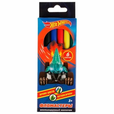 88626 Фломастеры "Hot Wheels", 6 цветов