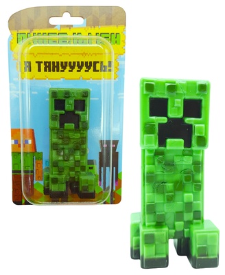 Тянущаяся игрушка "Майнкрафт" злобный Крипер 9 см, блистер,1/3
