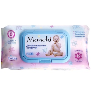 Салфетки вл. детские с экстрактом ромашки и алоэ серия Fantasy, 80шт