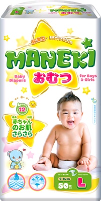 Подгузники "Maneki" 9-14 кг. (50 шт.)