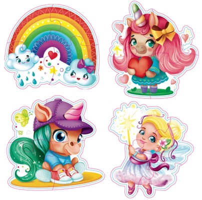 Пазлы мягкие для малышей "Фея и единороги" (изолон)