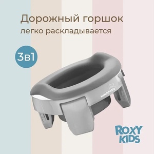 Горшок дорожный HandyPotty (серый) и универсальная вкладка для горшка (серая)