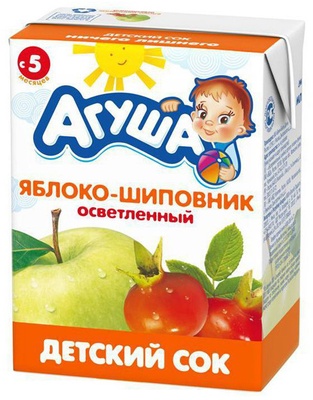 Сок Агуша яблоко,шиповник  сок 200мл