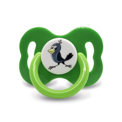 Пустышка анатомич. силик. 0-6мес.,Галчонок, зелен.