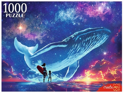 Пазлы 1000 эл. Серферы и кит